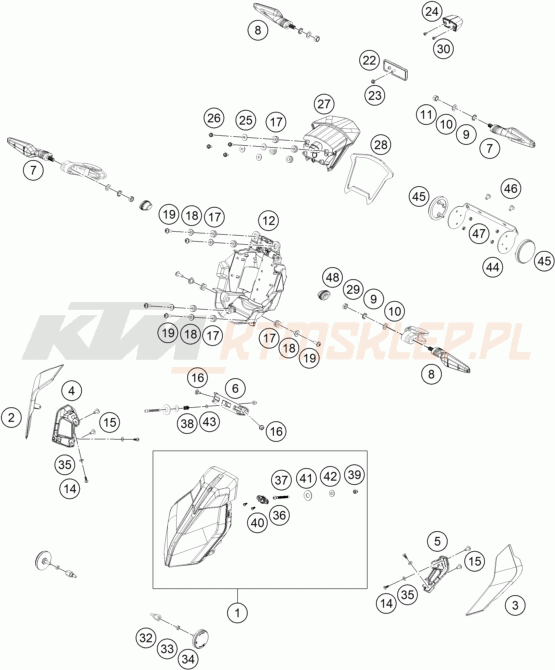 Schemat "oświetlenie" do KTM 250 DUKE, orange