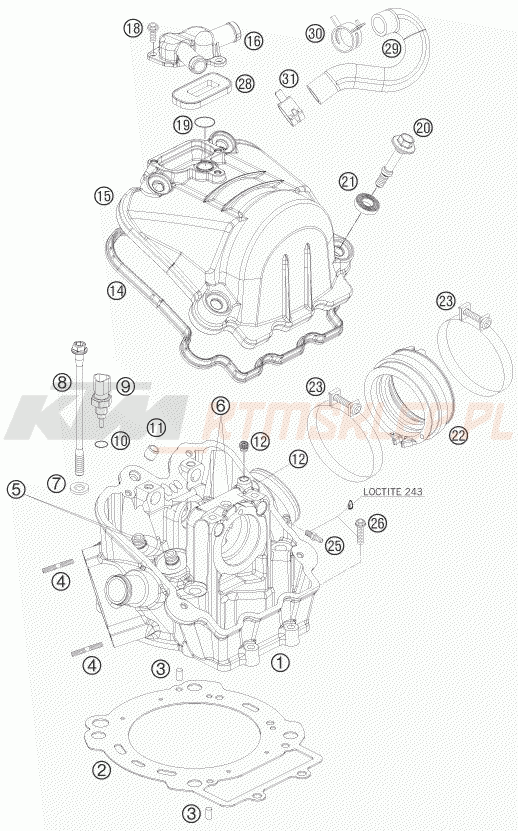Schemat "głowica" do KTM 690 SUPERMOTO R