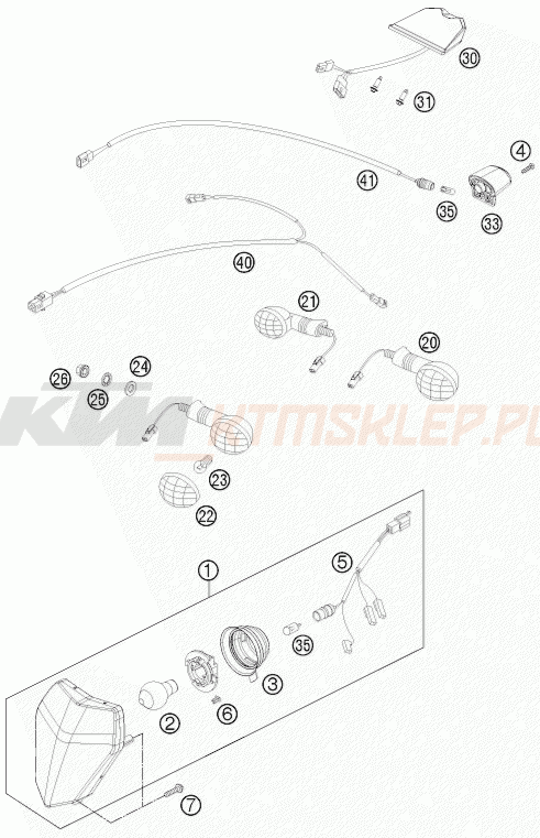 Schemat "oświetlenie" do KTM 690 ENDURO R