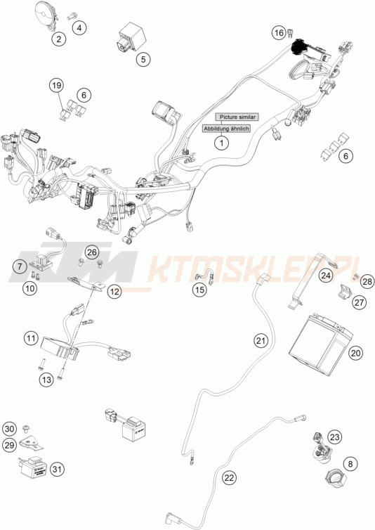 Schemat "wiązka elektryczna" do KTM 200 DUKE