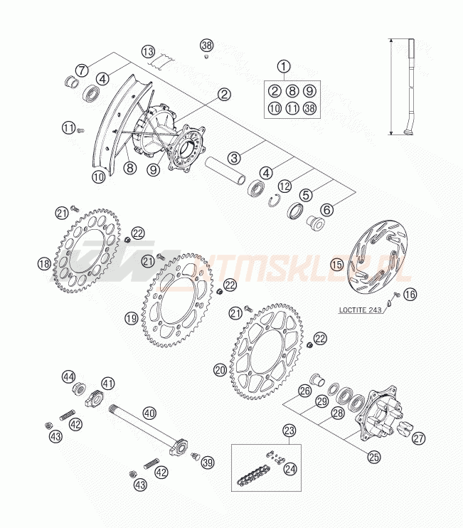 Schemat "koło tył" do KTM 640 LC4 ENDURO