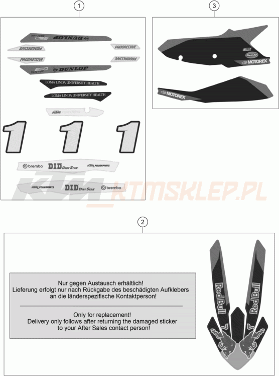 Schemat "naklejki" do KTM 250 SX-F FACTORY EDITION