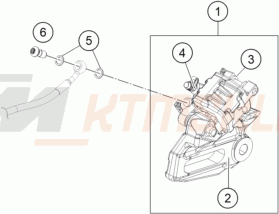 Schemat "zacisk hamulcowy tył" do KTM 390 DUKE, W/O DRL