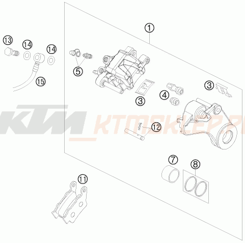 Schemat "zacisk hamulcowy tył" do KTM 990 SUPER DUKE