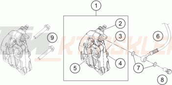 Schemat "zacisk hamulcowy + tarcza przód" do KTM 125 Duke