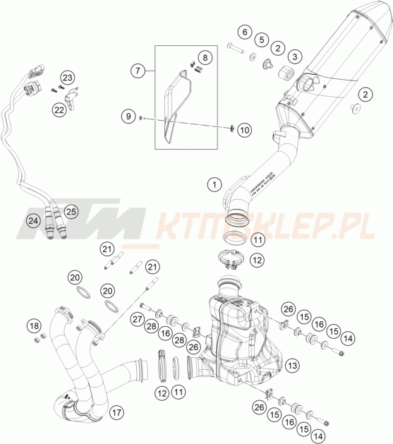 Schemat "układ wydechowy" do KTM 790 ADVENTURE