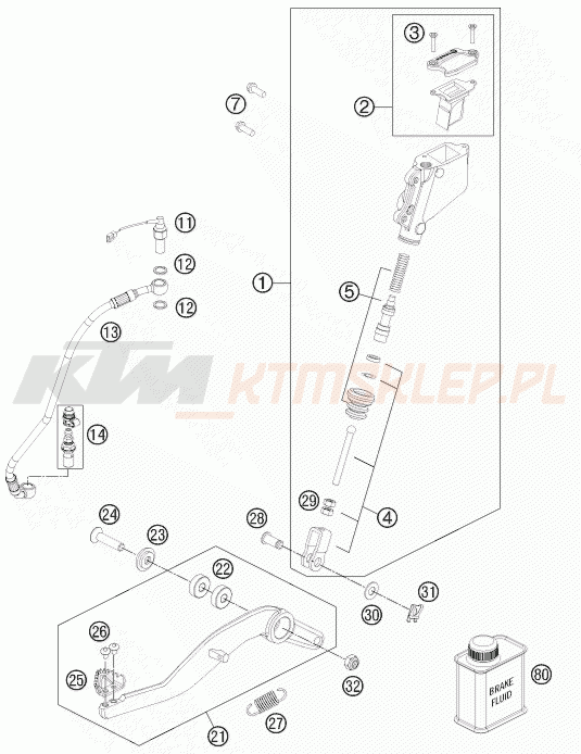 Schemat "tył hamulec - pompa" do KTM 990 SUPERMOTO T ABS