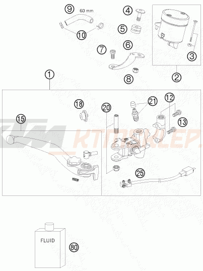 Schemat "przedni hamulec" do KTM 690 SUPERMOTO R