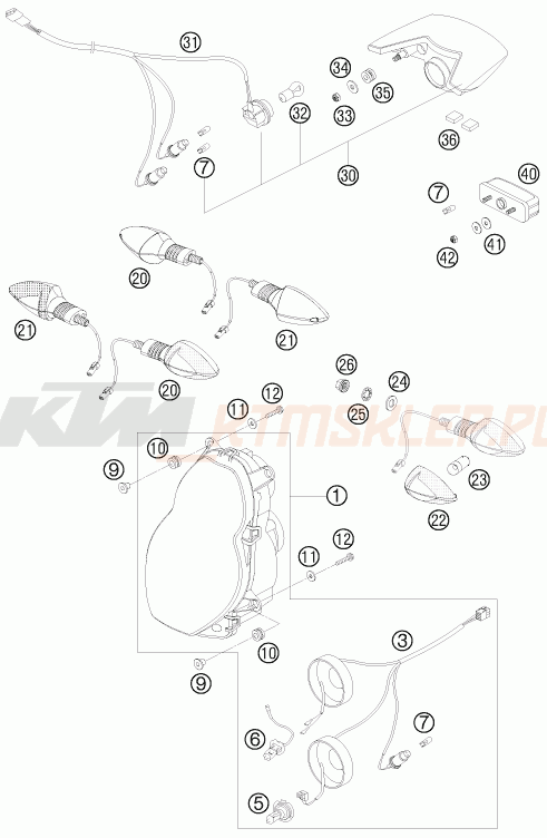 Schemat "oświetlenie" do KTM 990 ADVENTURE S