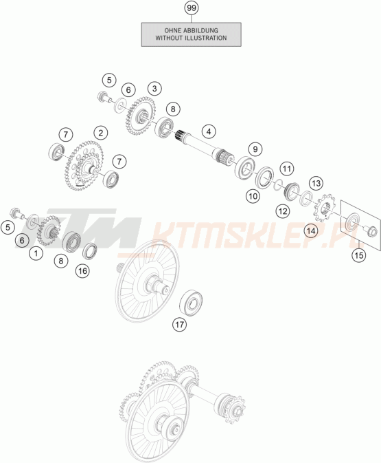 Schemat "skrzynia biegów" do KTM FREERIDE E-XC