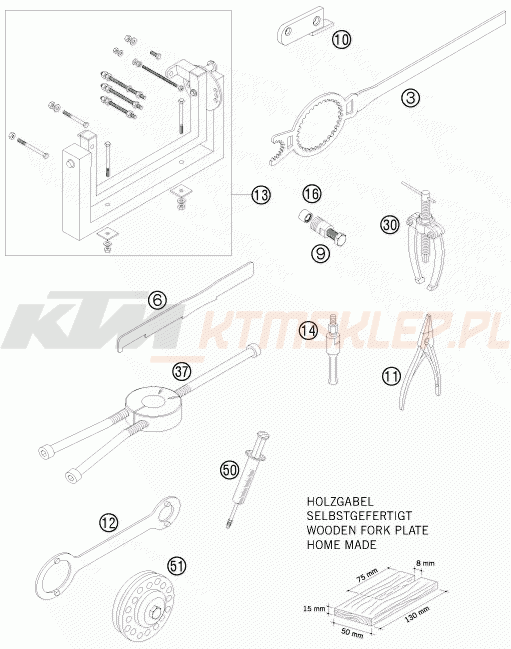 Schemat "Special tools (engine)" do KTM 85 SX 17/14