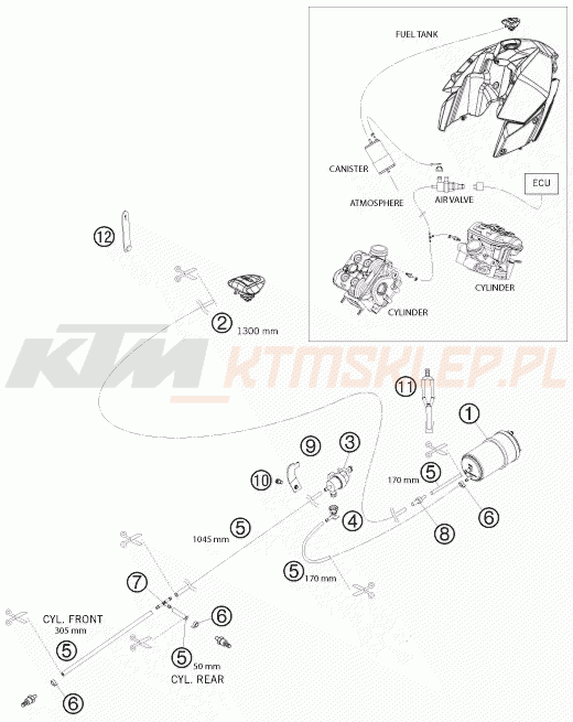 Schemat "EVAPORATIVE CANISTER" do KTM 990 SUPERMOTO T