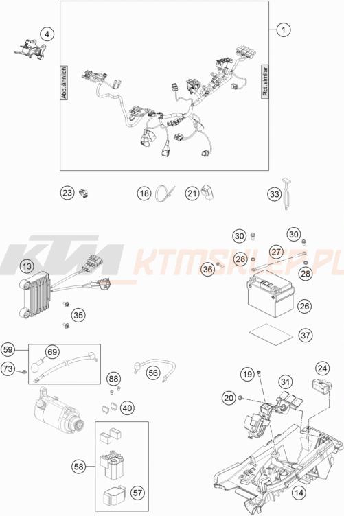 Schemat "wiązka elektryczna" do KTM 150 XC-W TPI