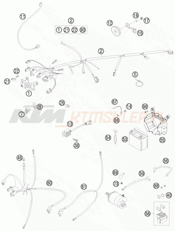 Schemat "wiązka elektryczna" do KTM 530 EXC