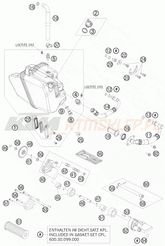 Schemat "smarowanie silnika" do KTM 990 SUPERMOTO T