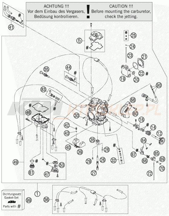 Schemat "gaźnik" do KTM 450 SXS