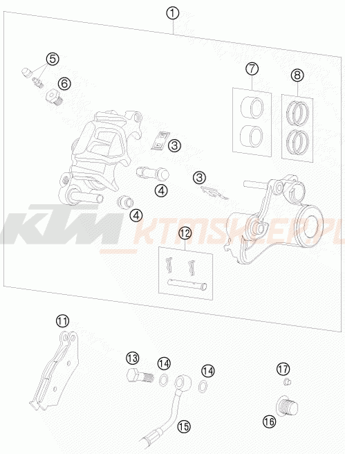 Schemat "zacisk hamulcowy tył" do KTM 950 SUPER ENDURO R