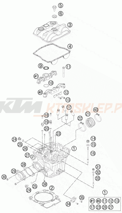 Schemat "głowica" do KTM 450 SX-F