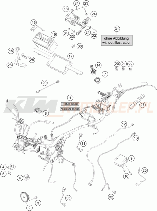 Schemat "wiązka elektryczna" do KTM 200 Duke