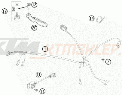 Schemat "wiązka elektryczna" do KTM 200 XC-W