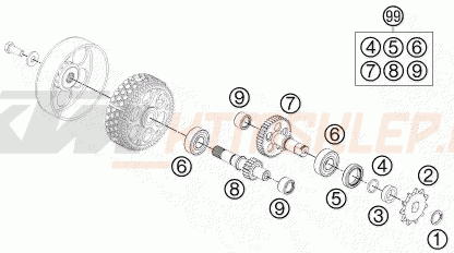 Schemat "skrzynia biegów" do KTM 50 SX