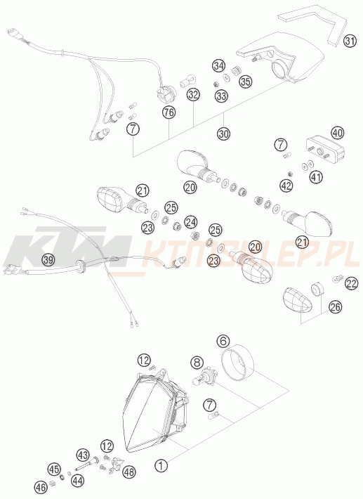 Schemat "oświetlenie" do KTM 950 SUPER ENDURO R