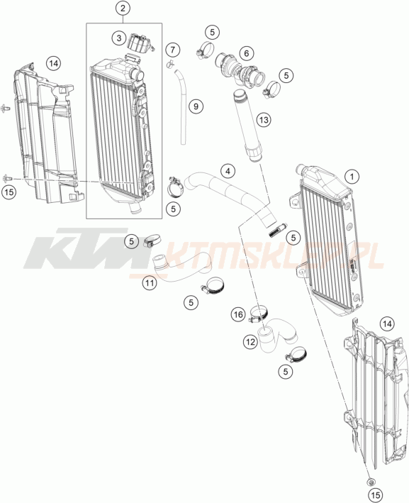 Schemat "układ chłodzenia" do KTM 350 XC-F