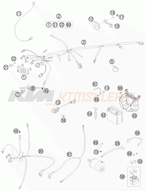 Schemat "wiązka elektryczna" do KTM 530 EXC
