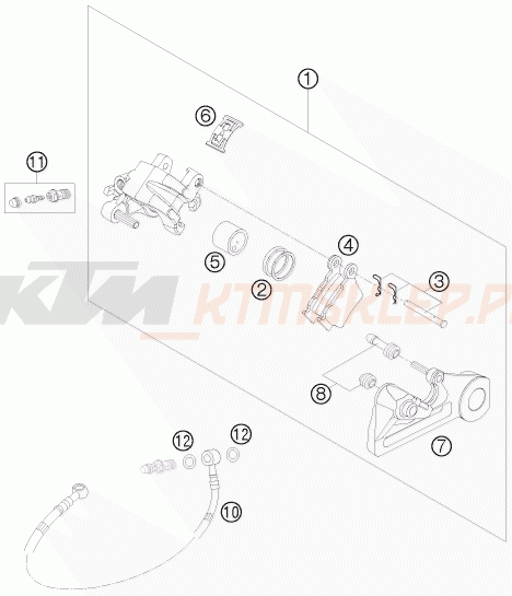 Schemat "zacisk hamulcowy tył" do KTM 450 SX-F