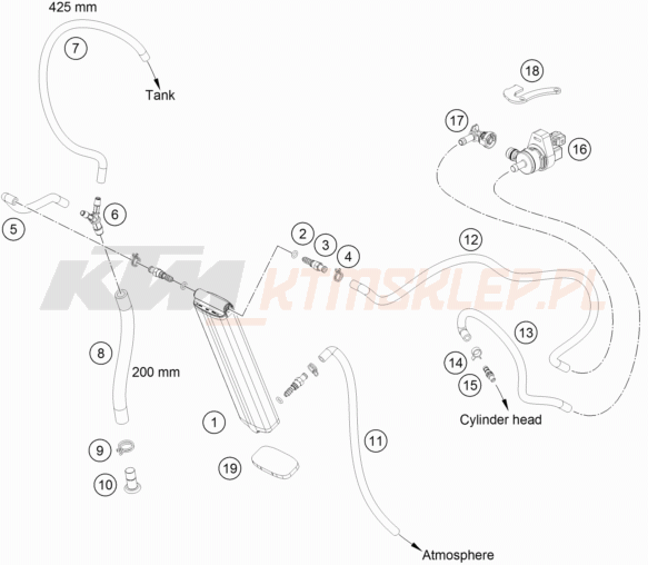 Schemat "EVAPORATIVE CANISTER" do KTM 350 EXC-F