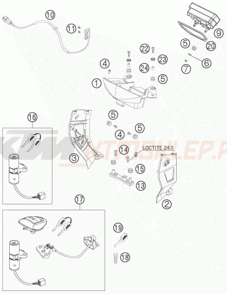 Schemat "system zabezpieczający" do KTM 950 SUPERMOTO