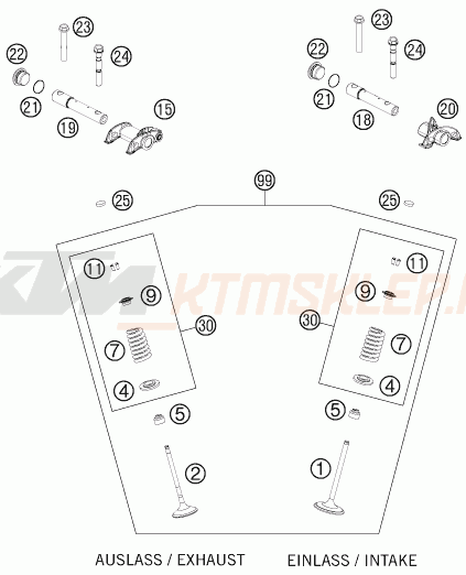 Schemat "zawory / rozrząd" do KTM 450 SMR