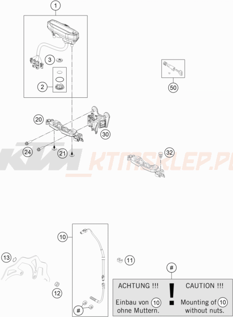 Schemat "system zabezpieczający" do KTM 125 XC-W