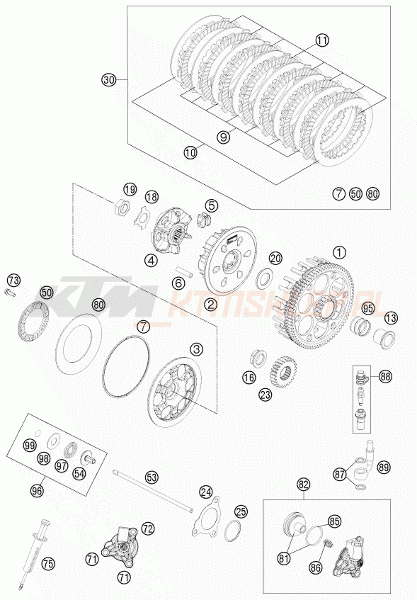 Schemat "sprzęgło" do KTM 350 XCF-W