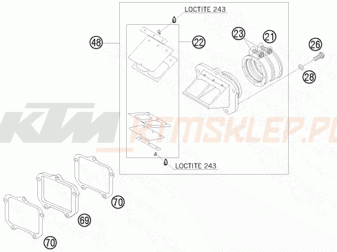 Schemat "REED VALVE CASE" do KTM 200 EXC