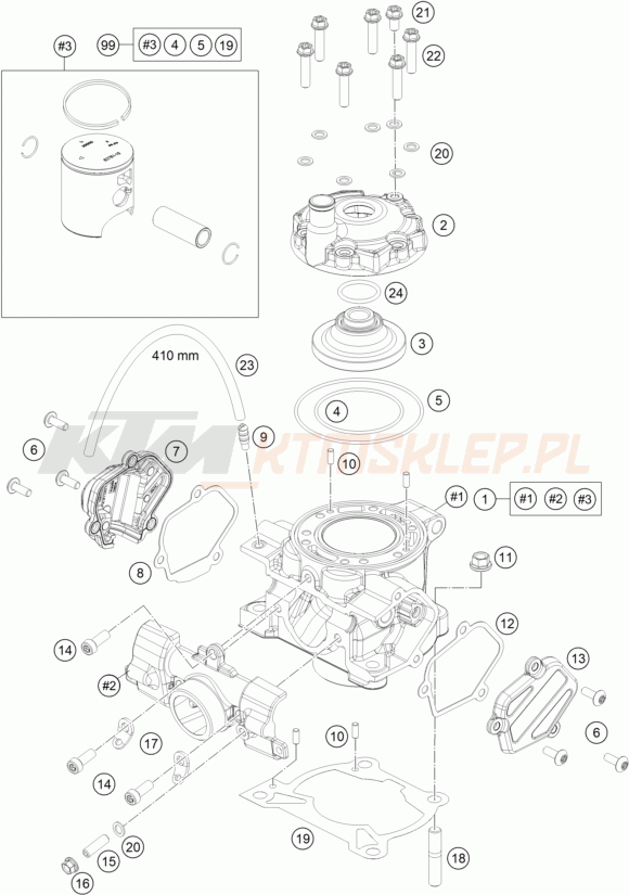 Schemat "cylinder" do KTM 85 SX 19/16