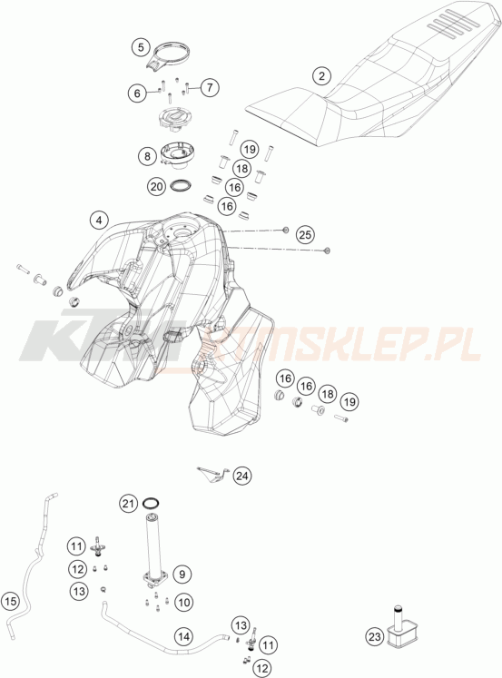 Schemat "TANK, SEAT" do KTM 890 ADVENTURE R