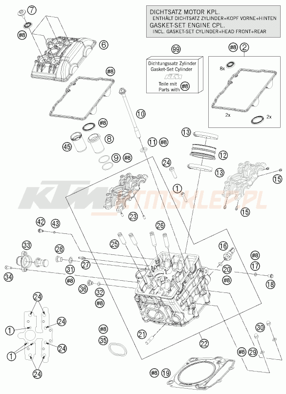 Schemat "głowica przód" do KTM 1190 RC8 R