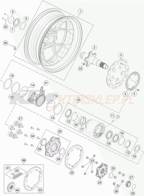 Schemat "koło tył" do KTM 1290 SUPERDUKE R S.E. ABS