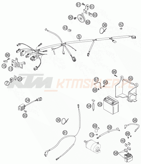 Schemat "wiązka elektryczna" do KTM 525 EXC