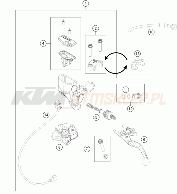 Schemat "tył hamulec - pompa" do KTM FREERIDE E-XC