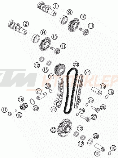 Schemat "układ rozrządu" do KTM 450 SXS-F