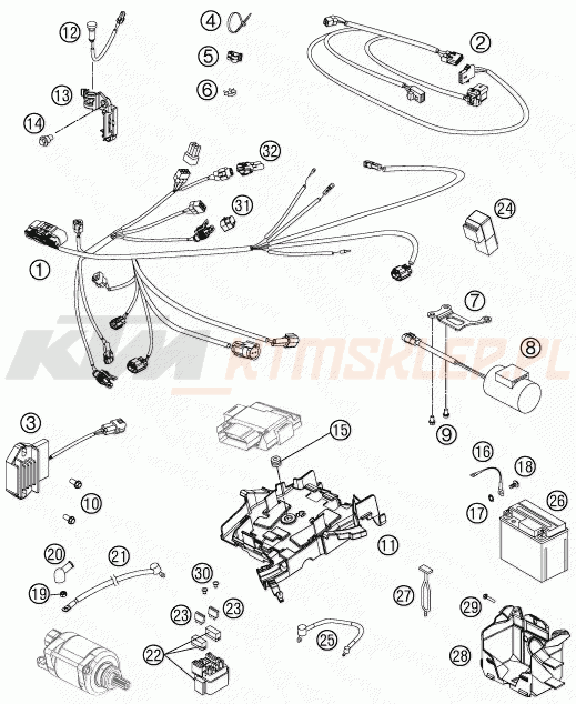 Schemat "wiązka elektryczna" do KTM 350 SX-F