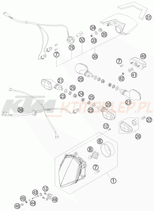 Schemat "oświetlenie" do KTM 950 SUPERMOTO R
