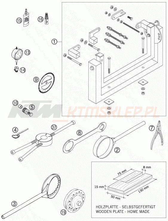 Schemat "Special tools (engine)" do KTM 300 EXC-E