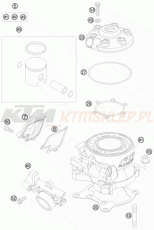 Schemat "cylinder" do KTM 105 SX