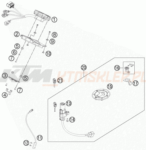 Schemat "system zabezpieczający" do KTM 125 DUKE