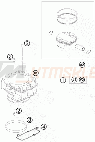 Schemat "cylinder" do KTM 505 SX ATV