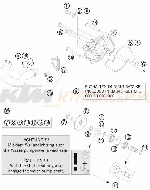 Schemat "pompa wody" do KTM 990 ADVENTURE S