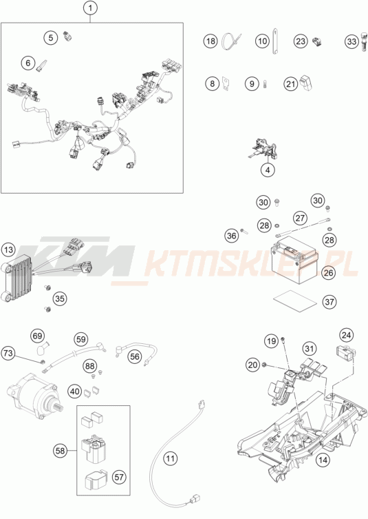 Schemat "wiązka elektryczna" do KTM 300 XC-W TPI ERZBERGRODEO